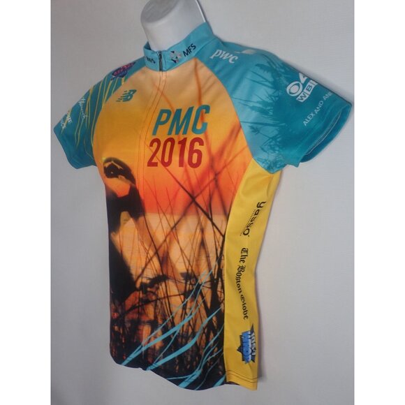 New Balance Pan-Mass Challenge Cycling Jersey Women M Full Zip 2016 Short Sleeve - Picture 3 of 6